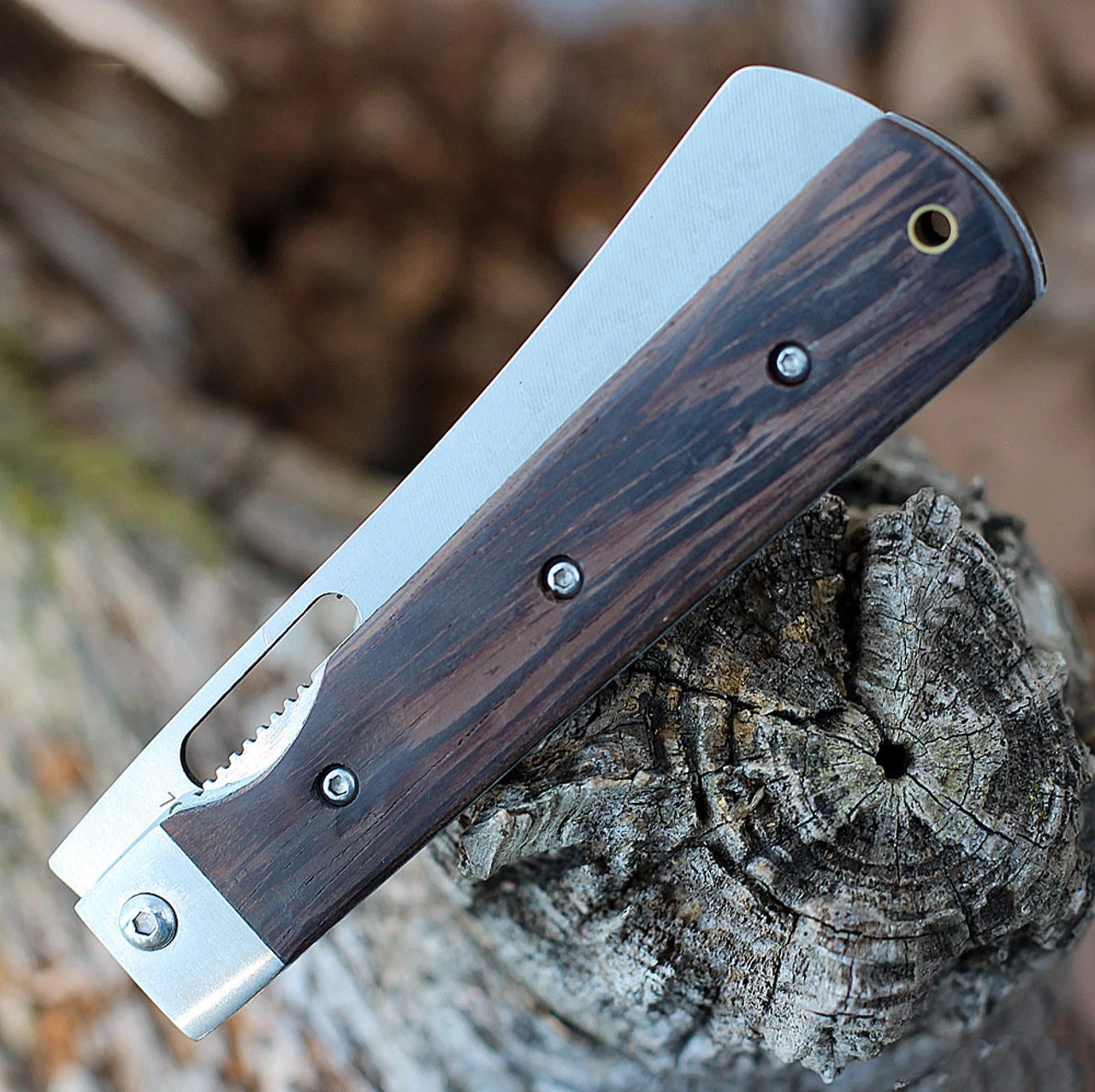 Boker Magnum Outdoor Cuisine III 01MB432, 4.75" 440 Stainless Steel Satin Plain Blade, Brown Rosewood Handles 5 Boker Magnum Outdoor Cuisine III 01MB432, 4.75" 440 Stainless Steel Satin Plain Blade, Brown Rosewood Handles - Image 3