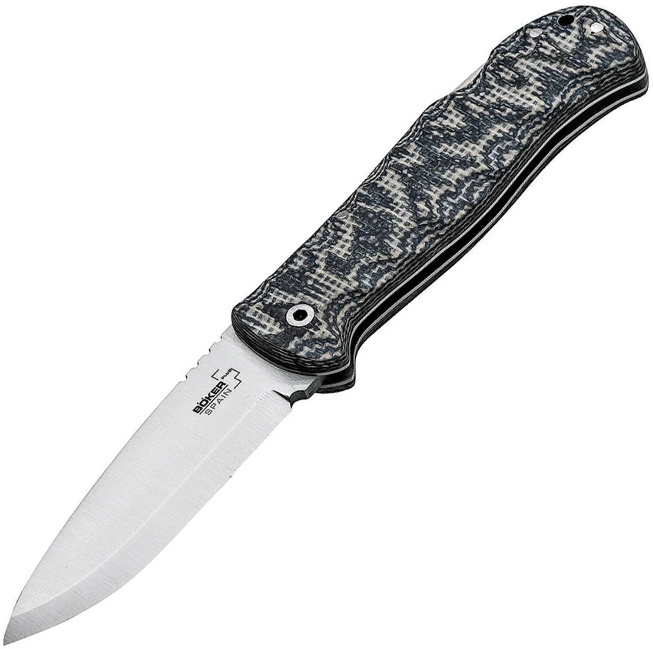 Boker Plus 01BO380 Spain Bushcraft Granito, 3.7" 12C27 Plain Blade, Grey Micarta Handle 3 Boker Plus 01BO380 Spain Bushcraft Granito, 3.7" 12C27 Plain Blade, Grey Micarta Handle