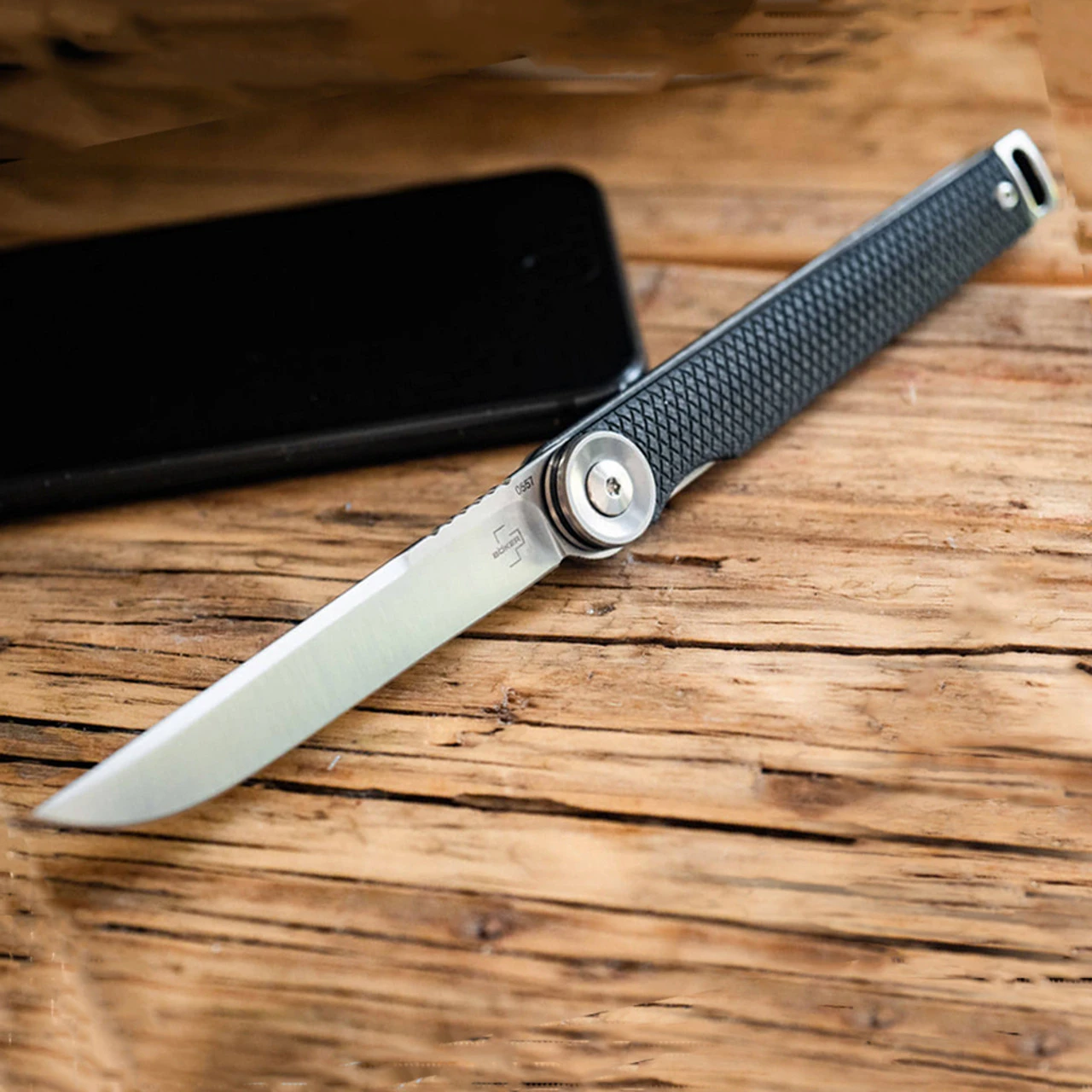 Boker Plus Kaizen Flipper - Blk G10 (3" D2 Satin) 01BO390 3 Boker Plus Kaizen Flipper - Blk G10 (3" D2 Satin) 01BO390