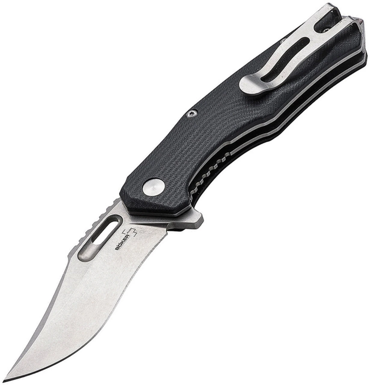 Boker Plus 01BO763 Defender, 3.2" D2 Plain Blade, Black G-10 Handle 3 Boker Plus 01BO763 Defender, 3.2" D2 Plain Blade, Black G-10 Handle