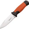Boker Plus 02BO014 Outdoorsman XL, 4.4" 12C27 Plain Blade, Orange Rubber Handle -Knife Craft Shop 02bo014 97179.1566586178