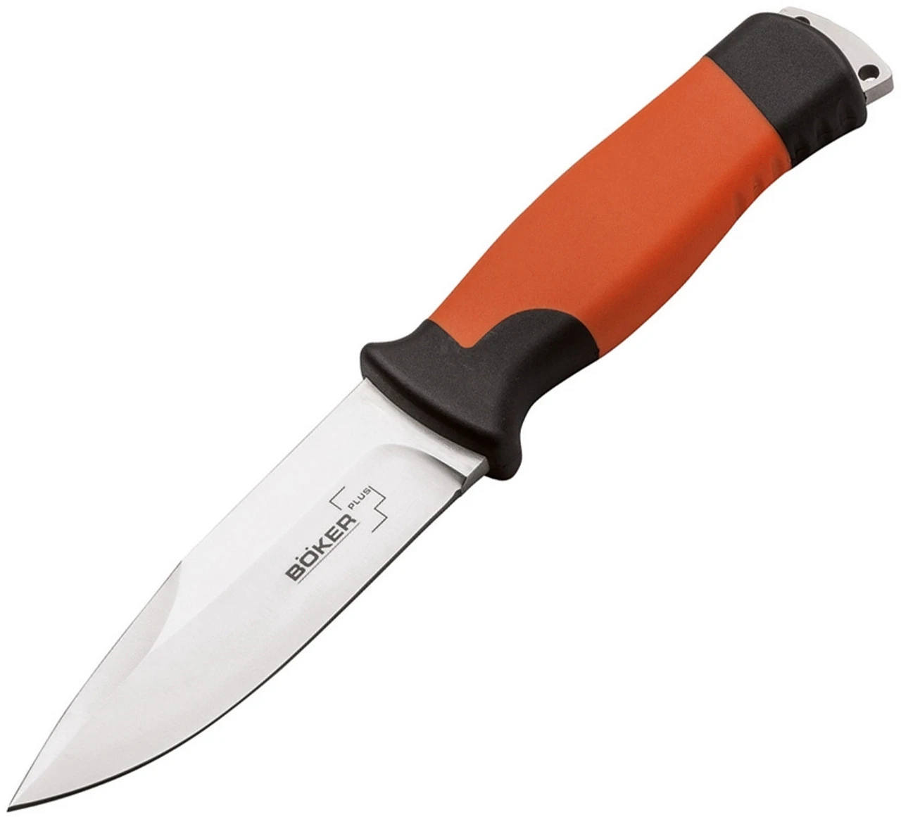 Boker Plus 02BO014 Outdoorsman XL, 4.4" 12C27 Plain Blade, Orange Rubber Handle 3 Boker Plus 02BO014 Outdoorsman XL, 4.4" 12C27 Plain Blade, Orange Rubber Handle