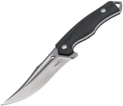 Boker Plus 02BO771 Masada, 4.6" Stonewash D2 Plain Blade, Black G-10 Handle
