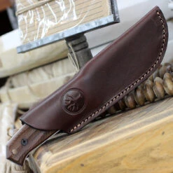 Boker Bison Fixed Blade 02BA404, 4.2" N695 Satin Plain Blade, Guayacan Ebony Wood Handle, Brown Leather Sheath 7 Boker Bison Fixed Blade 02BA404, 4.2" N695 Satin Plain Blade, Guayacan Ebony Wood Handle, Brown Leather Sheath -Knife Craft Shop BO02BA404.2 00824.1646857560