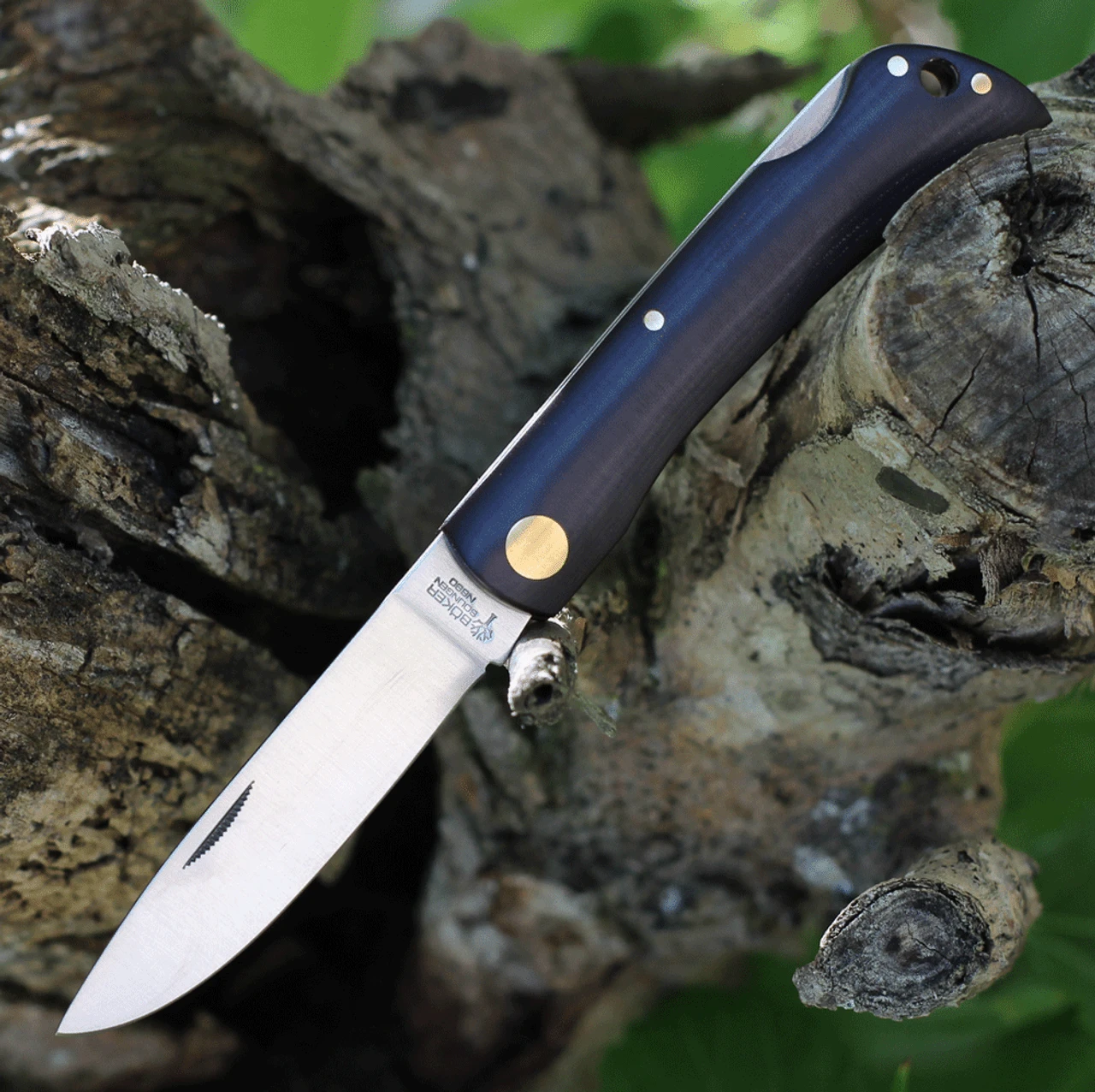 Boker Solingen Rangebuster 110914, 3.03" Bohler N690 Steel Satin Plain Blade, Maroon Linen Micarta Handles 3 Boker Solingen Rangebuster 110914, 3.03" Bohler N690 Steel Satin Plain Blade, Maroon Linen Micarta Handles