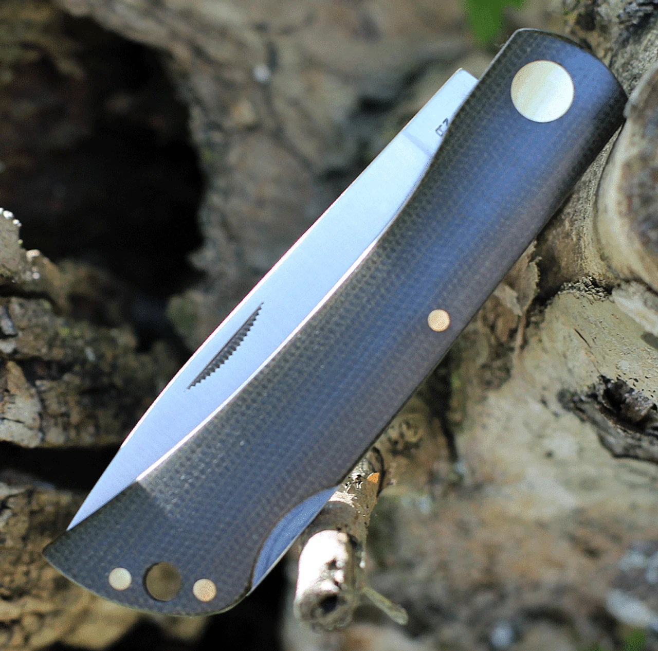 Boker Solingen Rangebuster 111914, 3.03" Bohler N690 Steel Satin Plain Blade, Green Linen Micarta Handles 5 Boker Solingen Rangebuster 111914, 3.03" Bohler N690 Steel Satin Plain Blade, Green Linen Micarta Handles - Image 3