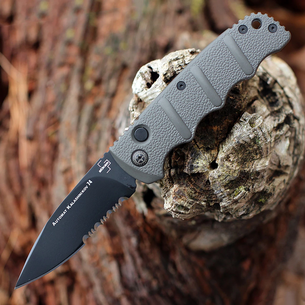 Boker Plus Kalashnikov 74 Automatic - Gray Alum. (3.25" D2 Blk) 01KALS94N 3 Boker Plus Kalashnikov 74 Automatic - Gray Alum. (3.25" D2 Blk) 01KALS94N