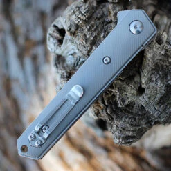 Boker Plus Mini Kwaiken Flipper Gray Ti (3" D2 Satin) 01BO267 -Knife Craft Shop BOP01BO267.3 10820.1646679137