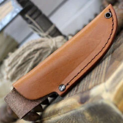 Boker Plus Nessmi Pro Fixed Blade 02BO018, 2.6" D2 Satin Nessmuk Blade, Brown Micarta Handle, Brown Leather Sheath -Knife Craft Shop BOP02BO018 85711.1646838872