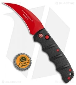 Boker Black Widow Hawkbill Kalashnikov Automatic Knife Black (3.25" Red) -Knife Craft Shop Boker Black Widow Hawkbill Kalashnikov Auto Black Red 01KALS70NSOI BHQ 103274 jr bottlecap
