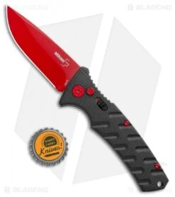Boker Black Widow Strike Drop Point Automatic Knife Black (3.25" Red D2) -Knife Craft Shop Boker Black Widow Strike Drop DP Black Red 01BO434NSOI BHQ 97030 jr bottlecap