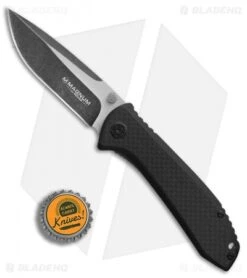 Boker Magnum Carter Frame Lock Knife CF/G-10 (3.5" Black SW) 01RY985 -Knife Craft Shop Boker Carter CF black BHQ 86600 er bottlecap