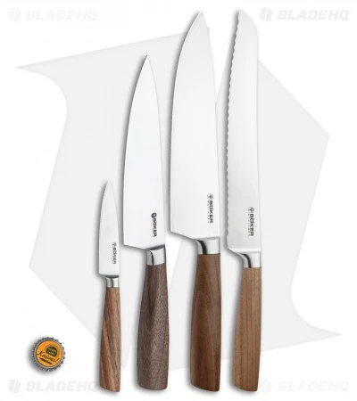 Boker Core 5-Piece Kitchen Knife Set Walnut Wood W/ Magnetic Block 13 Boker Core 5-Piece Kitchen Knife Set Walnut Wood W/ Magnetic Block - Image 11