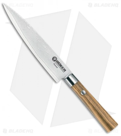 Boker Damascus Olive 5.9" Utility Kitchen Knife Olive Wood 3 Boker Damascus Olive 5.9" Utility Kitchen Knife Olive Wood