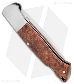 Boker Davis Classic Hunter 1674 Knife Amboina Root Wood (3.5" Satin) 110324 -Knife Craft Shop Boker Davis Classic Hunter Amboina Root Wood 110324 BHQ 71009 jr side