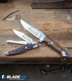 Boker Jager Gold Vollintegral Fixed Blade Knife Walnut Wood (4.6" Satin) 121589 -Knife Craft Shop Boker Jager Gold Duo Lock Back Folding Knife Walnut Wood Satin 114025 BHQ 90300 kp work bench web