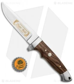 Boker Jager Gold Vollintegral Fixed Blade Knife Walnut Wood (4.6" Satin) 121589 -Knife Craft Shop Boker Jager Gold Vollintegral Walnut Wood Satin 121589 BHQ 90301 jr bottlecap