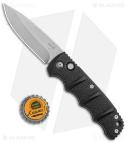 Boker Kalashnikov Drop Point Automatic Knife Black Aluminum (3.25" Stonewash) -Knife Craft Shop Boker Kalashnikov Auto Black D2 SW BHQ 144760 jr bottlecap