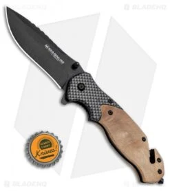 Boker Magnum Blomkvist Liner Lock Knife Wood (3.4" Black) -Knife Craft Shop Boker Magnum Blomkvist Liner Lock Knife Wood 3.4in Black 01MB735 BHQ 111675 LS Bottlecap
