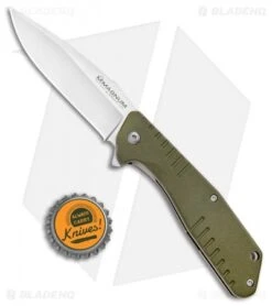 Boker Magnum Coccodrillo Vero Liner Lock Knife OD Green G10 (3.125" Satin) -Knife Craft Shop Boker Magnum Coccodrillo Vero LL OD Green G 10 Satin 01MB725 BHQ 98578 jr bottlecap