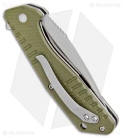 Boker Magnum Coccodrillo Vero Liner Lock Knife OD Green G10 (3.125" Satin) -Knife Craft Shop Boker Magnum Coccodrillo Vero LL OD Green G 10 Satin 01MB725 BHQ 98578 jr side