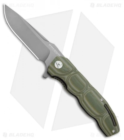 Boker Magnum Leader Liner Lock Knife OD Green G-10 (3.75" Gray) 01MB702 3 Boker Magnum Leader Liner Lock Knife OD Green G-10 (3.75" Gray) 01MB702