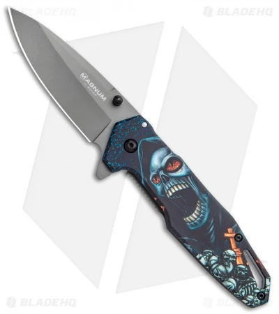 Boker Magnum Screaming Skull Frame Lock Knife (3.3" Gray) 01MB230 3 Boker Magnum Screaming Skull Frame Lock Knife (3.3" Gray) 01MB230