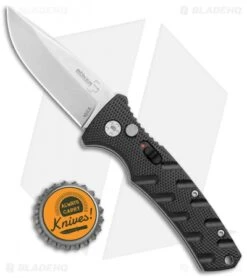 Boker Mini Strike Automatic Knife Black Aluminum (2.6" Stonewash D2) -Knife Craft Shop Boker Mini Strike Auto Black SW 01BO435NSOI BHQ 99628 jr bottlecap