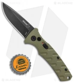 Boker Mini Strike Automatic Knife OD Green Aluminum (2.6" Smokewash D2) -Knife Craft Shop Boker Mini Strike Auto OD Green Smokewash 01BO437NSOI BHQ 99630 jr bottlecap