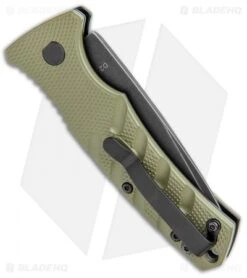 Boker Mini Strike Automatic Knife OD Green Aluminum (2.6" Smokewash D2) -Knife Craft Shop Boker Mini Strike Auto OD Green Smokewash 01BO437NSOI BHQ 99630 jr side