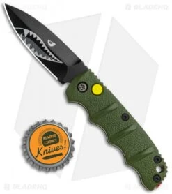 Boker Mini Warhawk Kalashnikov Dagger Automatic Knife Green (2.5" Black D2) -Knife Craft Shop Boker Mini Warhawk Kalashnikov Auto Dagger Green Black BHQ 113923 jr bottlecap