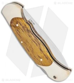 Boker Optima 150th Anniversary Lockback Knife Curly Birch Wood 115122 -Knife Craft Shop Boker Optima 150 Anniversary LB Curly Birch Wood 115122 BHQ 117270 jr side