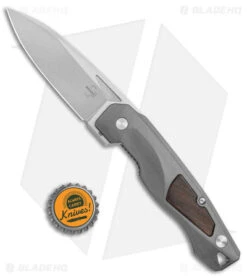 Boker Plus Aluma Liner Lock Knife Aluminium/Wood (3.5" Stonewash) -Knife Craft Shop Boker Plus Aluma LL Aluminum Wood SW BHQ 139181 jr bottlecap
