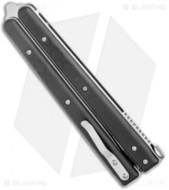 Boker Plus Balisong Tactical Large Butterfly Knife Black G-10 (4.2" Satin) -Knife Craft Shop Boker Plus Balisong Tactical Large Butterfly Black G 10 Satin BHQ 120629 jr side 2