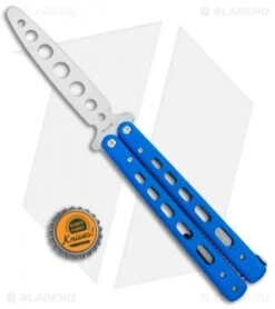 Boker Plus Balisong Trainer Butterfly Knife Blue G-10 (4" Satin) 01BO713 -Knife Craft Shop Boker Plus Balisong Trainer Blue Holes G 10 Satin 01BO713SOI BHQ 99634 jr bottlecap