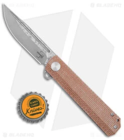 Boker Plus Cataclyst Frame Lock Knife Brown Micarta (3" Damascus) -Knife Craft Shop Boker Plus Cataclyst FL Brown Micarta Damascus BHQ 146711 jr bottlecap