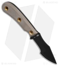 Boker Plus Micro Tracker Fixed Blade Knife Brown Micarta (3.3" Black) 02BO076 -Knife Craft Shop Boker Plus Micro Tracker FBK Brown Micarta 3in Black BHQ 146734 td spine