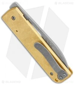 Boker Plus Panchenko Brass Lancer Liner Lock Knife (3" BB/SW) -Knife Craft Shop Boker Plus Panchenko Brass Lancer LL BB SW 01BO099SOI BHQ 99398 jr side