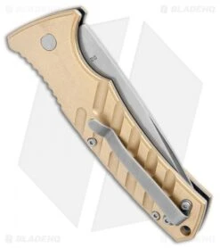 Boker Plus Strike Brass Automatic Knife (3.25" Stonewash) -Knife Craft Shop Boker Plus Strike Brass Auto SW 01BO399NSOI BHQ 107937 jr side