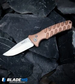 Boker Plus Strike Copper Automatic Knife (3.25" Stonewash) -Knife Craft Shop Boker Plus Strike Copper Automatic Knife Stonewash BHQ 99645 kp stone web