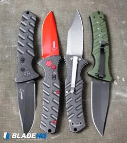 Boker Black Widow Strike Drop Point Automatic Knife Black (3.25" Red D2) -Knife Craft Shop Boker Plus Strike Drop Point Automatic Knife OD Green Black D2 BHQ 97033 kp canvas bag web
