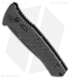 Boker Plus Strike Tanto Automatic Knife (3.25" Black Serr D2) -Knife Craft Shop Boker Plus Strike Tanto Automatic Knife 3.25 Black Serr 01BO401N LS Spine