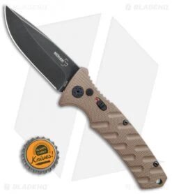 Boker Plus Strike Drop Point Automatic Knife Coyote Brown (3.25" Black SW) -Knife Craft Shop Boker Plus Strike drop point coyote brown black sw BHQ 67882 er bottlecap jr