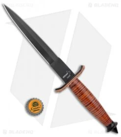 Boker Plus V-42 Devil's Brigade Fixed Blade Knife Leather (7" Black) 02BO1942 -Knife Craft Shop Boker Plus V 42 Devils Brigade Wood Black BHQ 135693 jr bottlecap