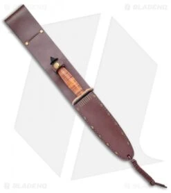 Boker Plus V-42 Devil's Brigade Fixed Blade Knife Leather (7" Black) 02BO1942 -Knife Craft Shop Boker Plus V 42 Devils Brigade Wood Black BHQ 135693 jr sheath