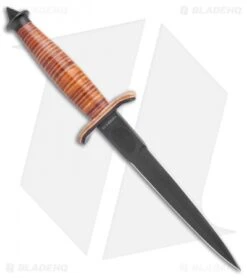 Boker Plus V-42 Devil's Brigade Fixed Blade Knife Leather (7" Black) 02BO1942 -Knife Craft Shop Boker Plus V 42 Devils Brigade Wood Black BHQ 135693 jr spine