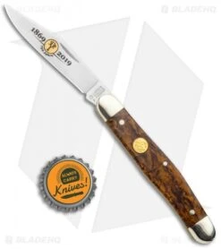 Boker Stockman 150th Anniversary Edition Pocket Knife Curly Birch Wood 115985 -Knife Craft Shop Boker Stockman 150 Anniversary Edition Curly Birch Wood 115985 BHQ 117263 jr bottlecap