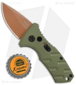 Boker Stubby Strike Desert Warrior CA Legal Auto Knife OD Green (1.9" Copper) -Knife Craft Shop Boker Stubby Strike CA Legal Auto OD Green Copper 01BO443NSOI BHQ 99649 jr bottlecap