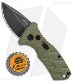Boker Stubby Strike CA Legal Automatic Knife OD Green (1.9" Smokewash D2) -Knife Craft Shop Boker Stubby Strike CA Legal Auto OD Green Smokewash 01BO442NSOI BHQ 99648 jr bottlecap