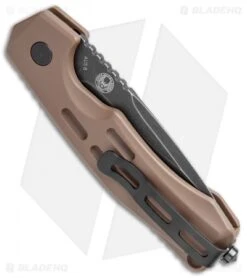 Boker Thunder Storm Automatic Knife Coyote Brown Aluminum (2.9" Blackwash AUS-8) -Knife Craft Shop Boker Thunder Storm Auto Coyote Blak SW BHQ 110586 jr bottlecap